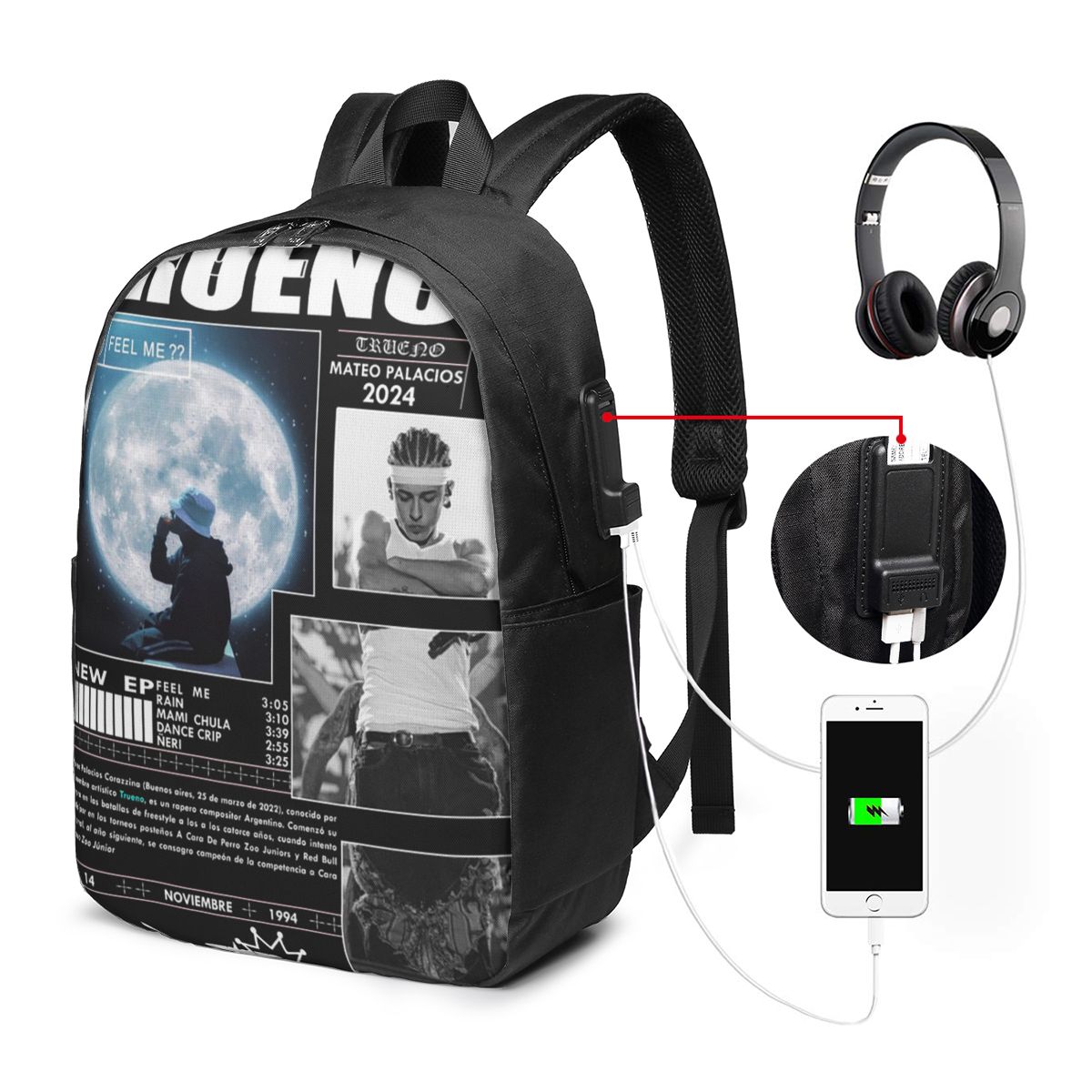 Laptop Bag - Funny Trueno Hip Hop Rapper Backpack