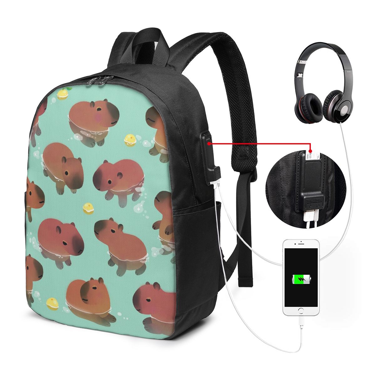 Capybara Animal Pattern Backpa - Laptop Bag recension och pris