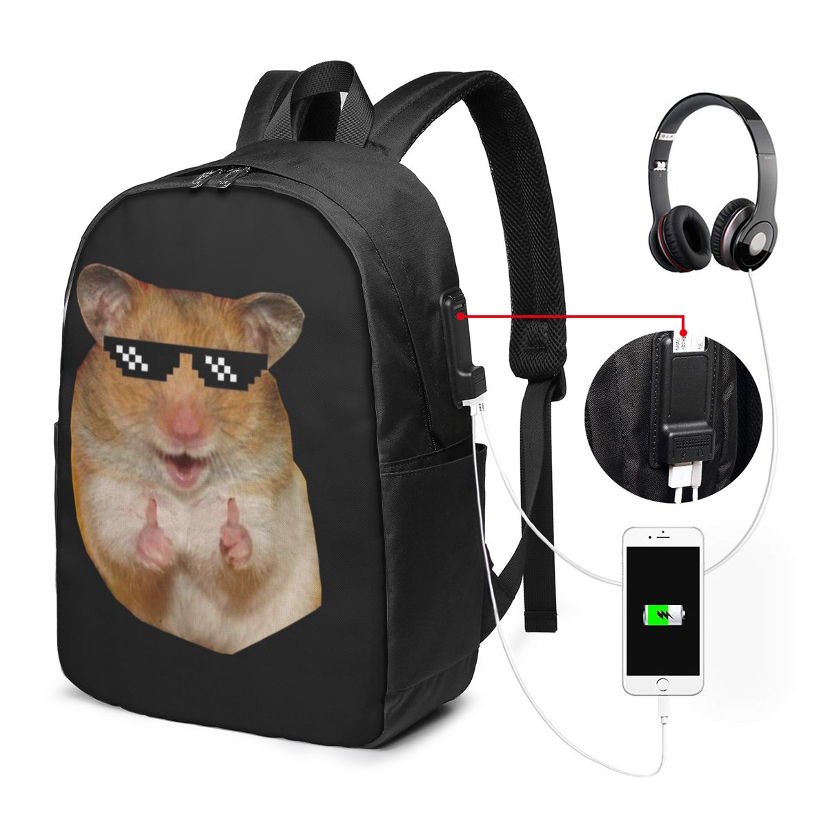 Funny Hamster Backpack Travel  - Laptop Bag recension och pris