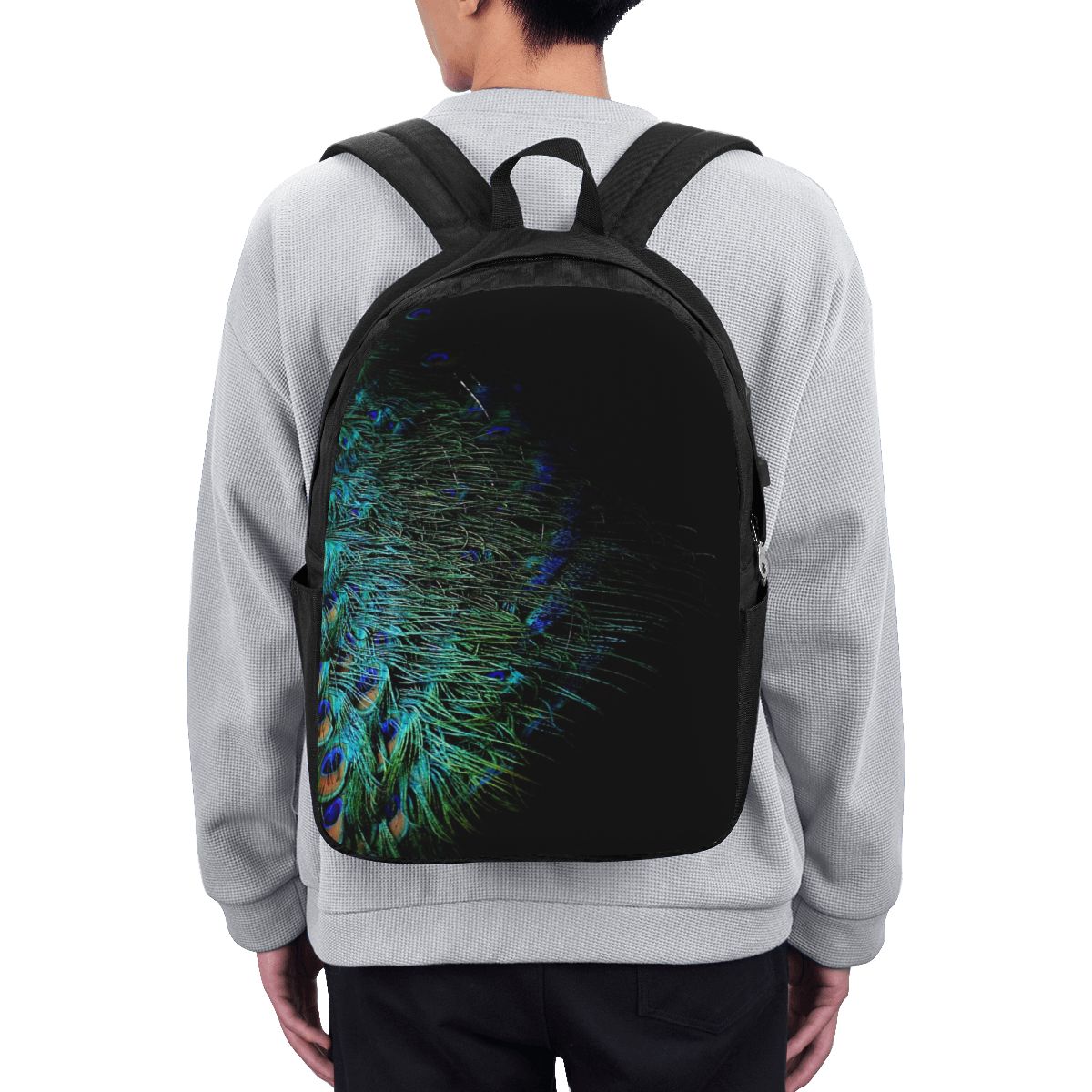 Peacock Feathers On A Black Ba - Laptop Bag recension och pris