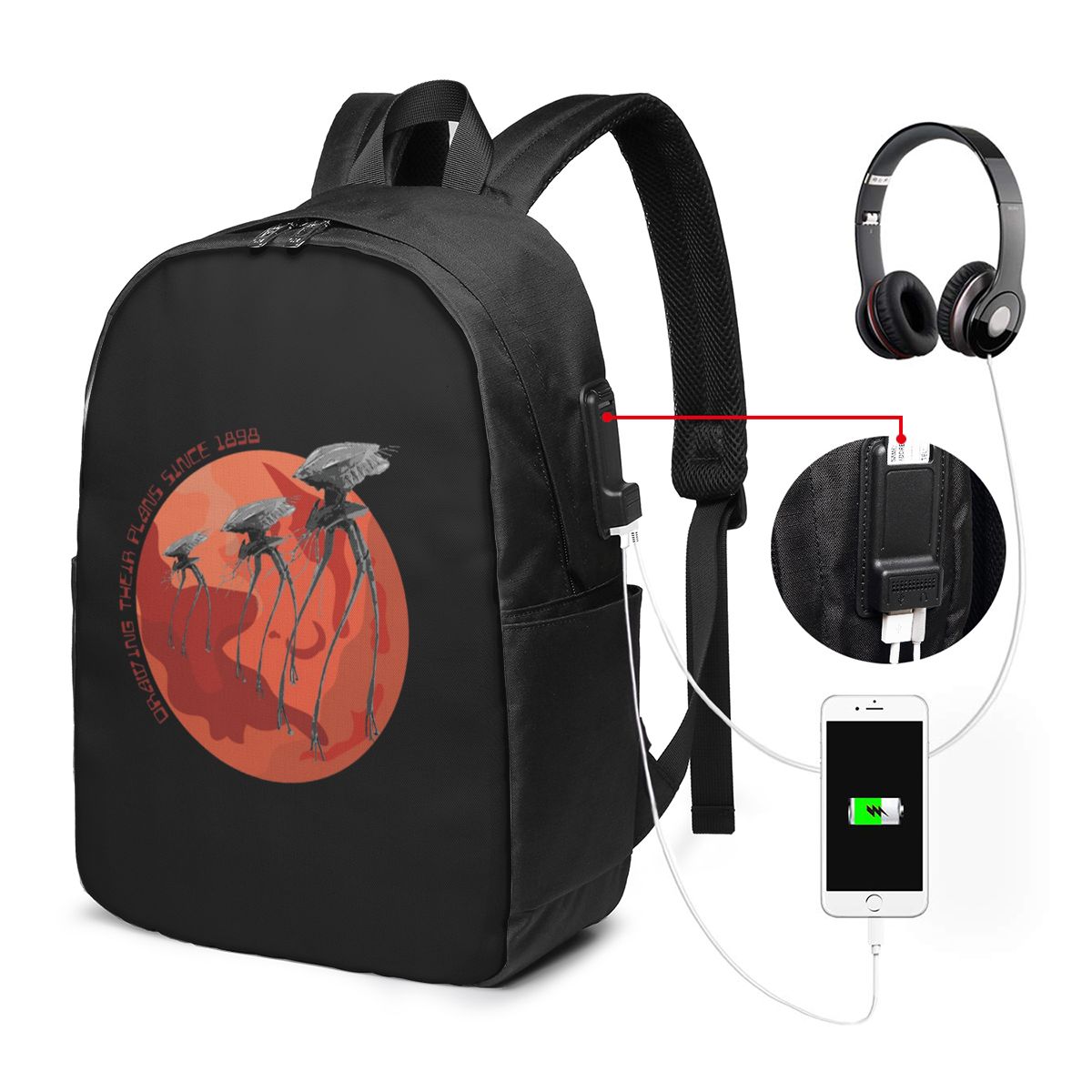 War Of The Worlds Drawing Thei - Laptop Bag recension och pris